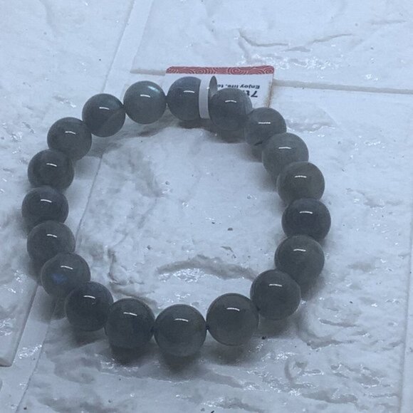 10mm Birthstone Round Beaded Balance Bracelet Stretch Bangle Unisex - Picture 1 of 6